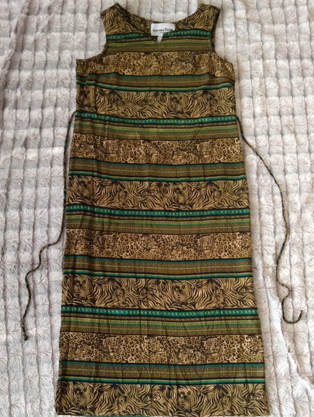 Ancient Threads Green & Brown Animal Print Maxi Dress